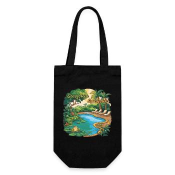 Ecosystem vs Egosystem Design Humour Environnement - Sac à bouteille - noir - Devant