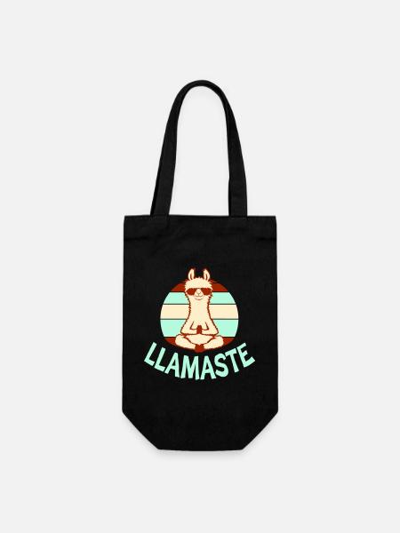 Lama Meditiert Yoga Llamaste Sonnenbrille Retro - Geschenkbeutel für Flaschen - Schwarz