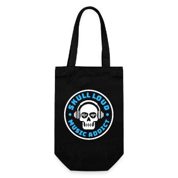 Crâne Skull Loud – Musiksüchtiger - Geschenkbeutel für Flaschen - Schwarz - Vorne