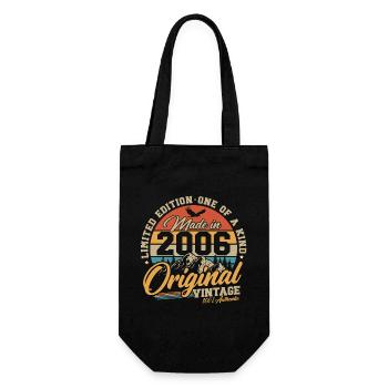 Original 2006 Jahrgang Geburtstag Retro Geschenk - Geschenkbeutel für Flaschen - Schwarz - Vorne