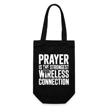 Prayer Is The Strongest Wireless Connection - Gift Bag for Bottles - black - Front
