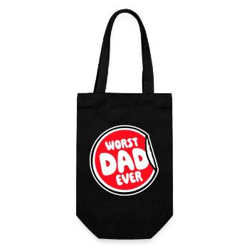 Worst Dad Ever Lustig Sarkastisch Vatertag Papa - Geschenkbeutel für Flaschen - Schwarz - Vorne