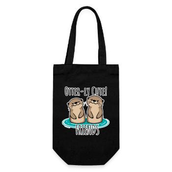 Otterly Cute! Lustiges Freundschafts-Teil für BFF - Geschenkbeutel für Flaschen - Schwarz - Vorne