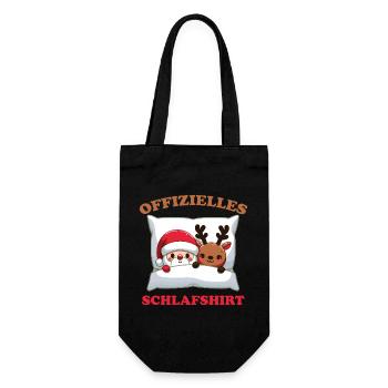 Official Sleep Shirt Christmas Santa Claus - Gift Bag for Bottles - black - Front