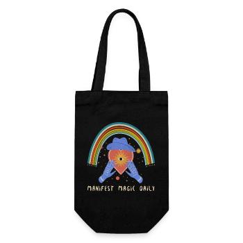 Manifest_magic_daily - Gift Bag for Bottles - black - Front