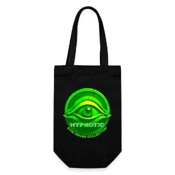 Hypnotic Eye 3D Acid House Techno Rave Glitch - Geschenkbeutel für Flaschen - Schwarz - Vorne