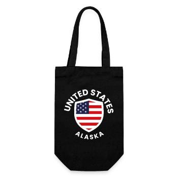 Alaska USA Shield with Flag - Gift Bag for Bottles - black - Front