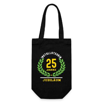 Installateurin Jubiläum 25 Jahre 25 jähriges Jubi - Geschenkbeutel für Flaschen - Schwarz - Vorne