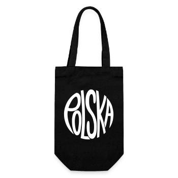 Polska - Poland Hand Lettering Logo Pattern - Gift Bag for Bottles - black - Front