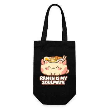Ramen noodles is my soulmate - Geschenkbeutel für Flaschen - Schwarz - Vorne