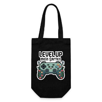 Level Up Garten-Controller Design - Geschenkbeutel für Flaschen - Schwarz - Vorne