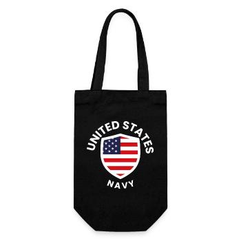 U.S. Flag Shield Navy - Gift Bag for Bottles - black - Front