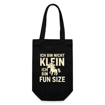 Ich bin nicht klein Einhorn Fun Size - Geschenkbeutel für Flaschen - Schwarz - Vorne