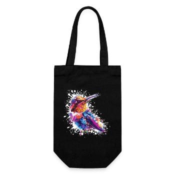 Éclaboussure colorée d’aquarelle colibri - Sac à bouteille - noir - Devant