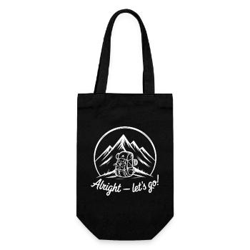 Mountain Trail Adventure Backpack Graphic - Gift Bag for Bottles - black - Front