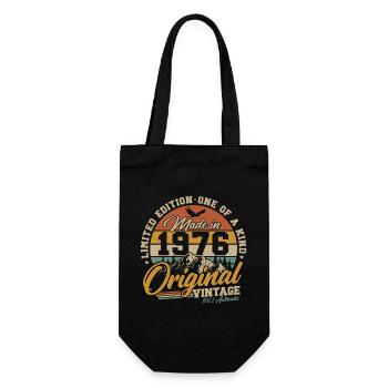 1976 Vintage Vintage Birthday Gift Retro - Gift Bag for Bottles - black - Front