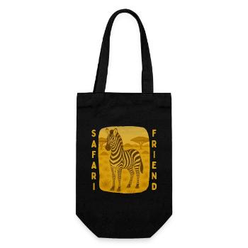 Zebra on Safari - Gift Bag for Bottles - black - Front