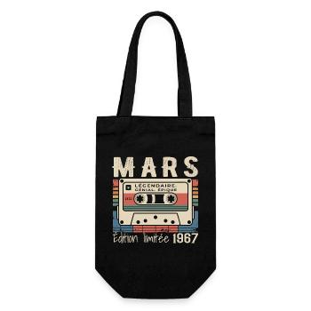 Geburtstag 1967 März 1967 geboren im März 1967 - Geschenkbeutel für Flaschen - Schwarz - Vorne