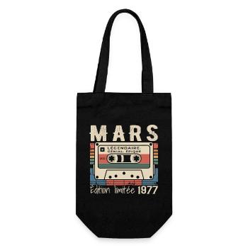Birthday 1977 March 1977 born in March 1977 - Gift Bag for Bottles - black - Front