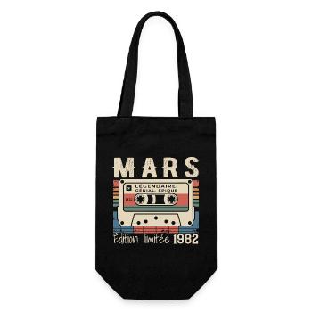 Geburtstag 1982 März 1982 geboren im März 1982 - Geschenkbeutel für Flaschen - Schwarz - Vorne