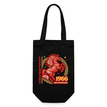 1966 Fire Horse Legend 60th Birthday Gift - Gift Bag for Bottles - black - Front