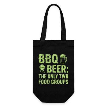 BBQ Shirt, hoodie, geschenkidee für Grillmeister - Geschenkbeutel für Flaschen - Schwarz - Vorne
