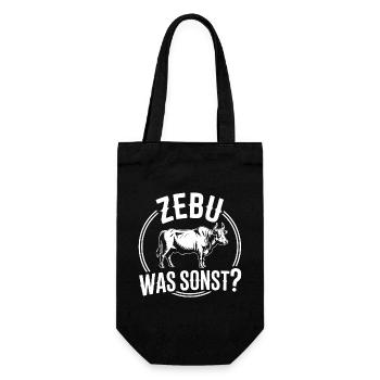 Zebu Was Sonst Kuh Humor - Geschenkbeutel für Flaschen - Schwarz - Vorne