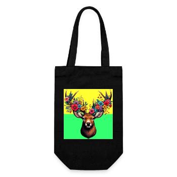 Hirsch - Geschenkbeutel für Flaschen - Schwarz - Vorne