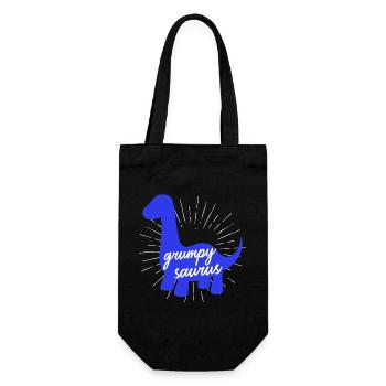 Grumpysaur Funny Dinosaur Brachiosaurus Design - Gift Bag for Bottles - black - Front