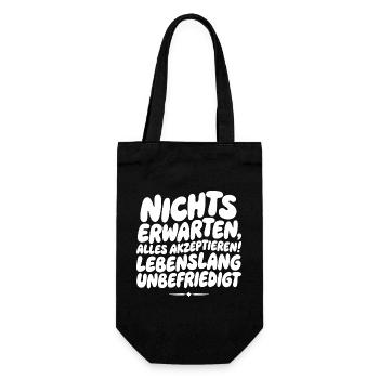 Nichts Erwarten Alles Akzeptieren - Geschenkbeutel für Flaschen - Schwarz - Vorne