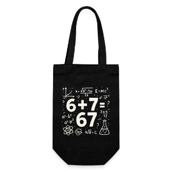 Six Seven 67 Meme 6+7=67 Italian Brainrot Humor - Gift Bag for Bottles - black - Front