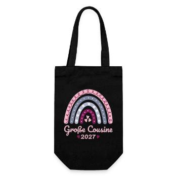 Große Cousine 2027 Boho Regenbogen pastell - Geschenkbeutel für Flaschen - Schwarz - Vorne