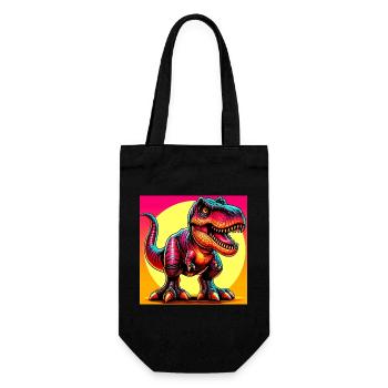 Dinosaurier - Geschenkbeutel für Flaschen - Schwarz - Vorne