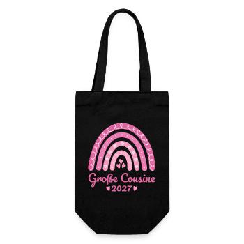 Große Cousine 2027 Boho Regenbogen rosa - Geschenkbeutel für Flaschen - Schwarz - Vorne
