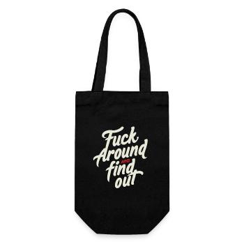 FaFo (white) - Gift Bag for Bottles - black - Front