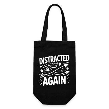 Distracted Again ADHS Chaos - Geschenkbeutel für Flaschen - Schwarz - Vorne