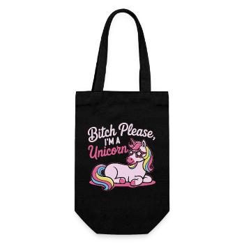 Licorne qui dit un motif de conne, s’il te plaît - Sac à bouteille - noir - Devant