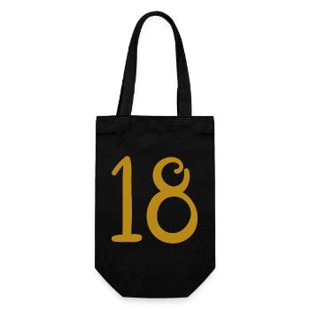 18 - Geschenkbeutel für Flaschen - Schwarz - Vorne