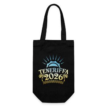 Teneriffa 2026 Bunt - Geschenkbeutel für Flaschen - Schwarz - Vorne