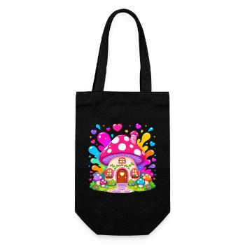 Colorful Mushroom House Magic - Gift Bag for Bottles - black - Front