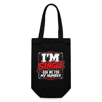 Ich bin Single Frag mich nach meiner Nummer | Einzelhumor - Geschenkbeutel für Flaschen - Schwarz - Vorne