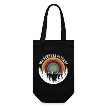 Wilderness Retreat Circle Mountain Sunset - Gift Bag for Bottles - black - Front