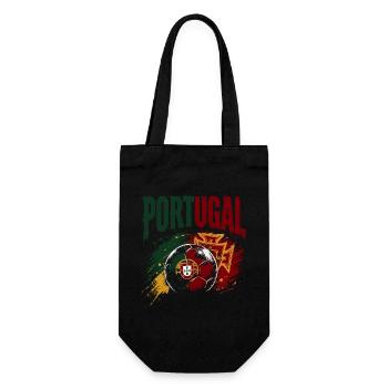 Portugal Fußball Fanshirt & Merch - Geschenkbeutel für Flaschen - Schwarz - Vorne