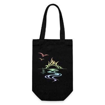 Coucher de soleil - Sac à bouteille - noir - Devant