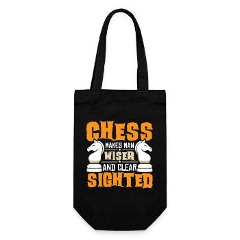 Chess Chess Player Chessboard - Gift Bag for Bottles - black - Front