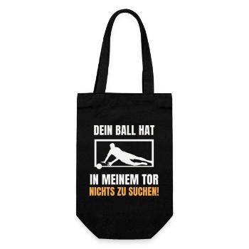 Dein Ball hat nichts zu suchen Torwart Keeper - Geschenkbeutel für Flaschen - Schwarz - Vorne