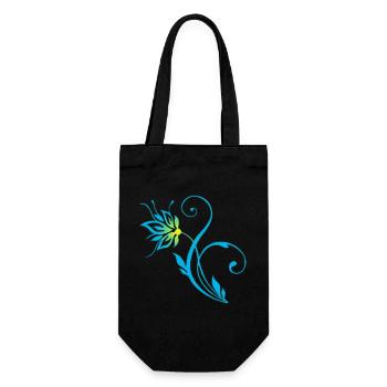 Fleur bleue - Sac à bouteille - noir - Devant