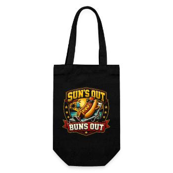 Sun out, rolls out, funny hot dog - Gift Bag for Bottles - black - Front