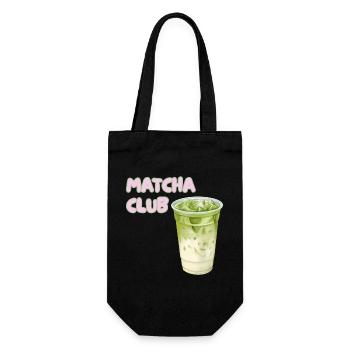 Matcha Club Latte Grafik - Geschenkbeutel für Flaschen - Schwarz - Vorne