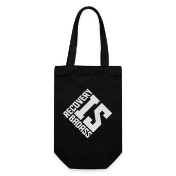 Recovery Is Badass Motivierend Erholung Zitat Logo - Geschenkbeutel für Flaschen - Schwarz - Vorne
